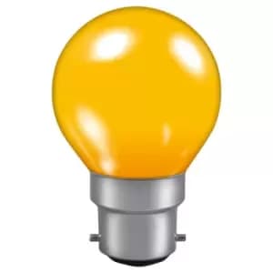 Crompton Lamps 15W Golfball B22 Dimmable Colourglazed IP65 Amber