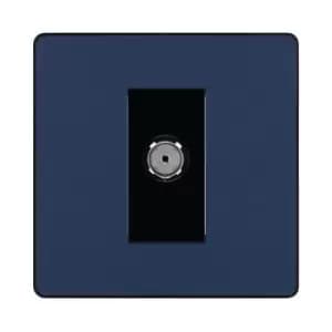 BG Evolve Matt Blue Single Socket For TV Or Fm Co-Axial Aerial Connection - PCDDB60B