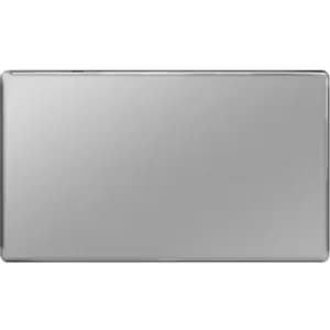 BG FBS95-01 BG Brushed Steel 2 Gang Blanking Plate - Steel Grey