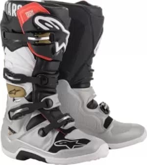 Alpinestars Tech 7 Motocross Boots, black-silver, Size 42, black-silver, Size 42