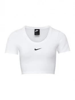 Nike NSW Essential Crop T-Shirt - White Size M Women
