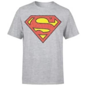 Originals Official Superman Crackle Logo Mens T-Shirt - Grey - 3XL