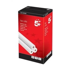 5 Star Fax Roll Thermal with 1m Warning Strip W210mmxL15mx12.7mm Core Pack 6