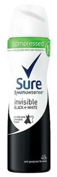 Sure Motion Sense Invisible Black + White Deodorant 125ml