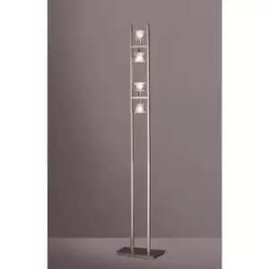 Salomon floor lamp 4 G9 bulbs, satin nickel