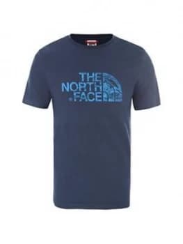 The North Face Short Sleeve Woodcut Dome T-Shirt - Blue