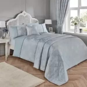Dreams & Drapes Dreams and Drapes Imelda Duck Egg Duvet Cover Set - Double, Cotton, Jacquard - Blue/Green