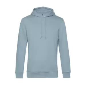 B&C Mens Organic Hooded Sweater (3XL) (Blue Fog)