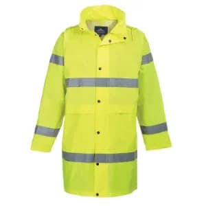 Portwest Hi Vis Long Rain Coat Yellow 2XL
