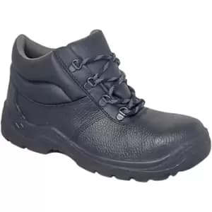 Grafters Mens Padded Collar D-Ring Chukka Safety Boots With Steel Midsole (10 UK) (Black) - Black