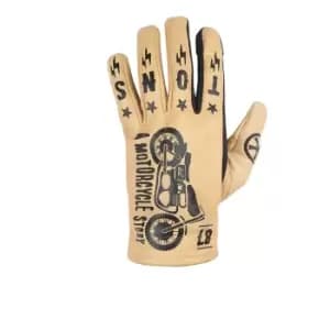 Helstons Kustom Summer Leather Beige Gloves T11