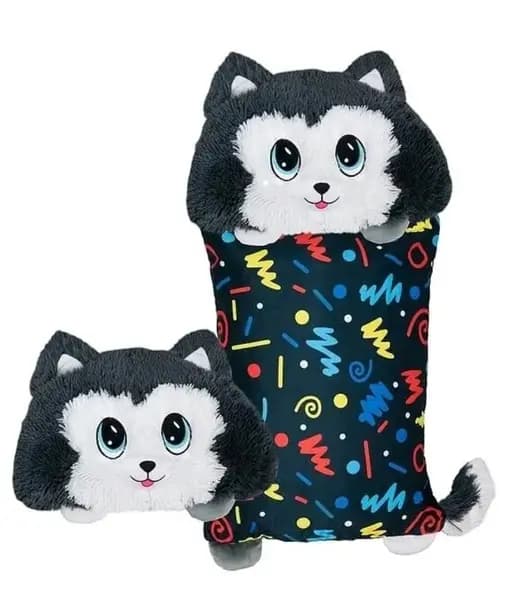 Happy Nappers Fluff A Luff Pets Grey Husky Pillow