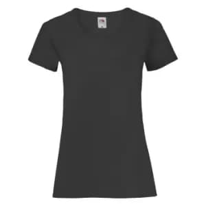 Fruit Of The Loom Ladies/Womens Lady-Fit Valueweight Short Sleeve T-Shirt (Pack Of 5) (2XL) (Black)