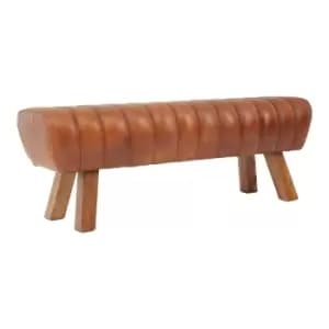 Retro Tan Leather Gym stool