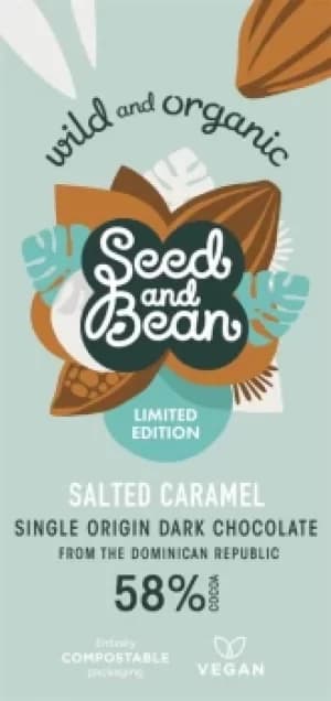 Seed & Bean Dark 58% Salted Caramel Bar 85g (8 minimum)