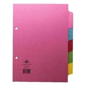 Concord Divider 5-Part A5 160gsm Pastel Colours 70599J5