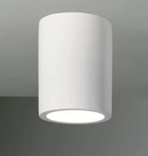 1 Light Round Ceiling Downlight Plaster, White, GU10