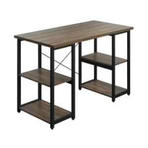 Soho Desk 4 Straight Shelves 1200x600x770mm Dark Walnut/Black SD07BKDW