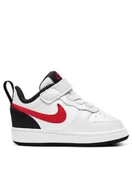 Nike Court Borough Low 2 Trainers - White/Red, Size 6.5