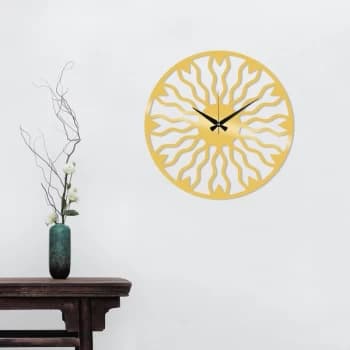 Metal Wall Clock 21 - Gold Gold Decorative Metal Wall Clock