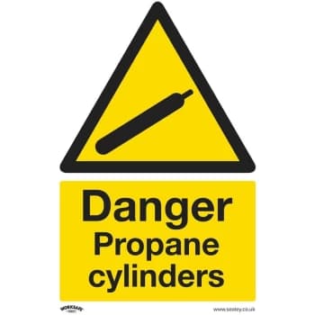 Sealey - SS62P1 Warning Safety Sign - Danger Propane Cylinders - Rigid Plastic