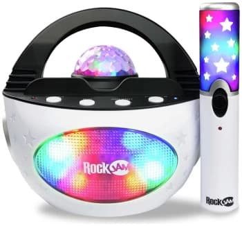 RockJam Bluetooth Karaoke with Wireless Microphone - White