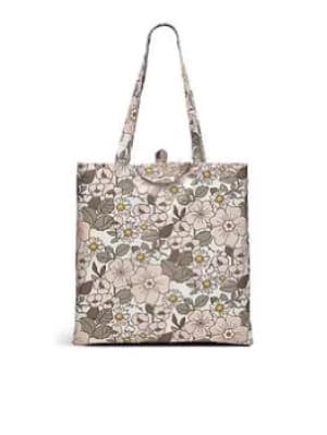 Radley Tiny 60S Floral Responsible Foldaway Tote Bag- Chalk