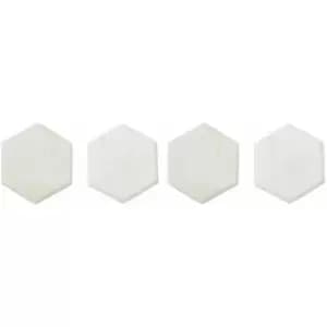 Set of Four White Marble Hexagonal Coasters - Premier Housewares