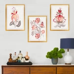 SET_106 Multicolor Decorative Framed Painting (3 Pieces)