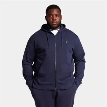 Mens Zip Through Hoodie - Navy - Plus - XXXL