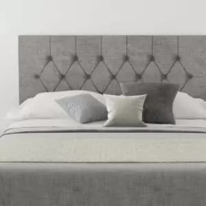 Olivier Upholstered Headboard, Firenza Velour, Silver - Headboard 60cm Size Double (135x200)