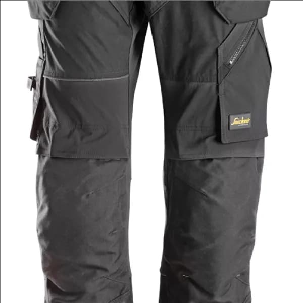 Snickers FlexiWork Work Trousers+ Holster Pockets - Black - 104
