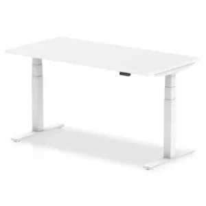 Air 1600 x 800mm Height Adjustable Desk White Top White Leg