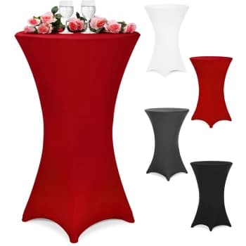 Table Cover High Bar Stand Ø60 Ø70 Ø80 Wedding Birthday Party Event Spandex Ø70cm / bordeaux rot (de)