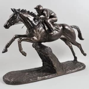 The Hurdler by Harriet Glen Cold Cast Bronze Sculpture 26cm