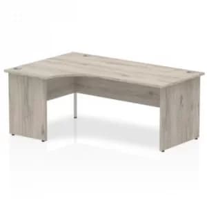 Impulse Panel End 1800 Left Hand Crescent Desk Grey Oak