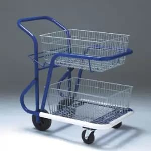 Slingsby Premium Large Mailroom Trolleys With Tilting Basket With 2 Baskets