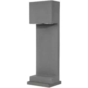 Bellevue 2 Light Outdoor Bollard Grey Concrete, Aluminium LED GU10 2x10W IP65 - Merano