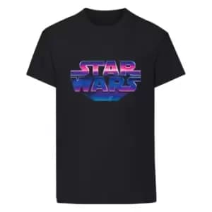 Star Wars Unisex Adult 80s Logo T-Shirt (L) (Black)