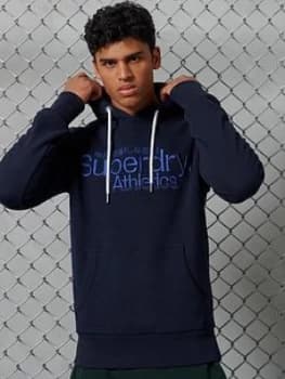 Superdry Core Logo Athletics Hoodie, Navy Size M Men