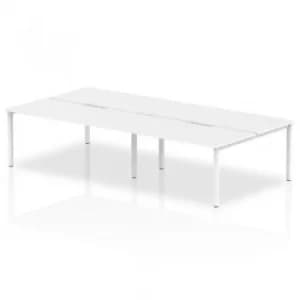 Trexus Bench Desk 4 Person Back to Back Configuration White Leg