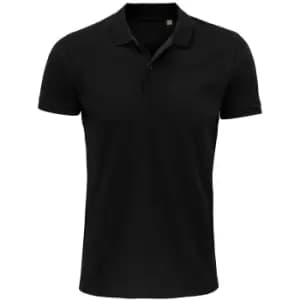 SOLS Mens Planet Pique Organic Polo Shirt (4XL) (Black)