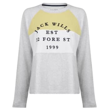 Jack Wills Hatley Colour Block T-Shirt - Grey Marl