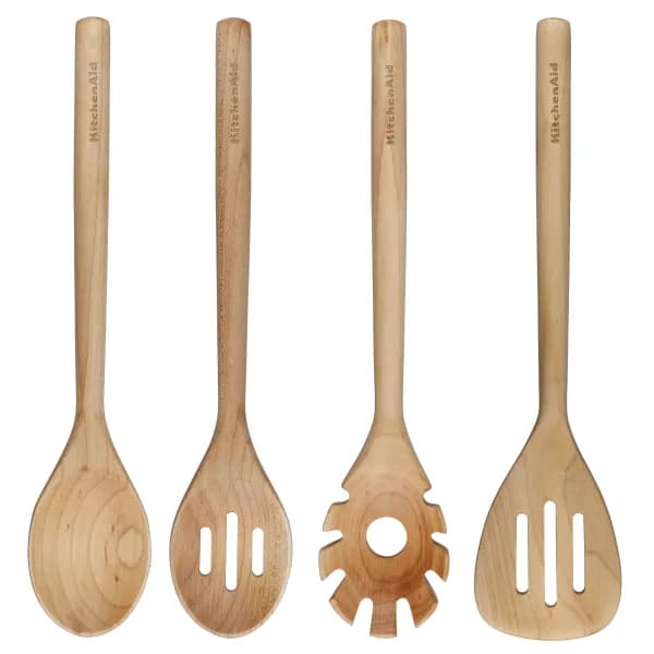 KitchenAid Bamboo 4 Piece Utensil Set Brown