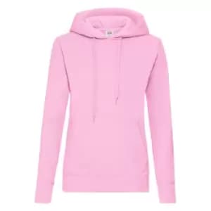 Fruit Of The Loom Ladies Lady Fit Hooded Sweatshirt / Hoodie (XL) (Light Pink)