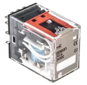 Omron, 24V dc Coil Non-Latching Relay 4PDT, 3A Switching Current Plug In, 4 Pole, MY4 24DC (S)