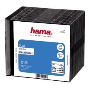 Hama Slim CD Box, pack of 20, black, value pack
