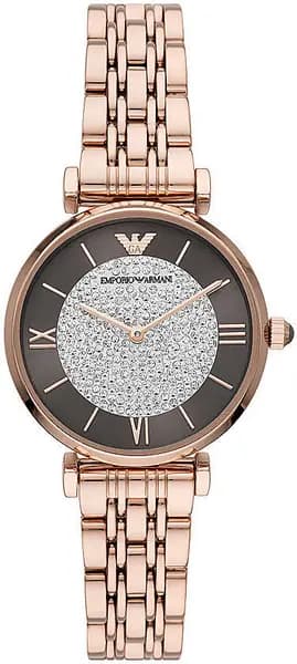 Emporio Armani Watch Two-Hand Rose Gold Ladies - Brown EA-360