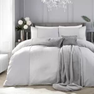 By Caprice Home Lana Glitter Jacquard Duvet Cover Set, Silver, King