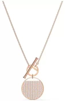 Swarovski 5567529 Ginger Rose Gold Plated T-Bar Necklace Jewellery